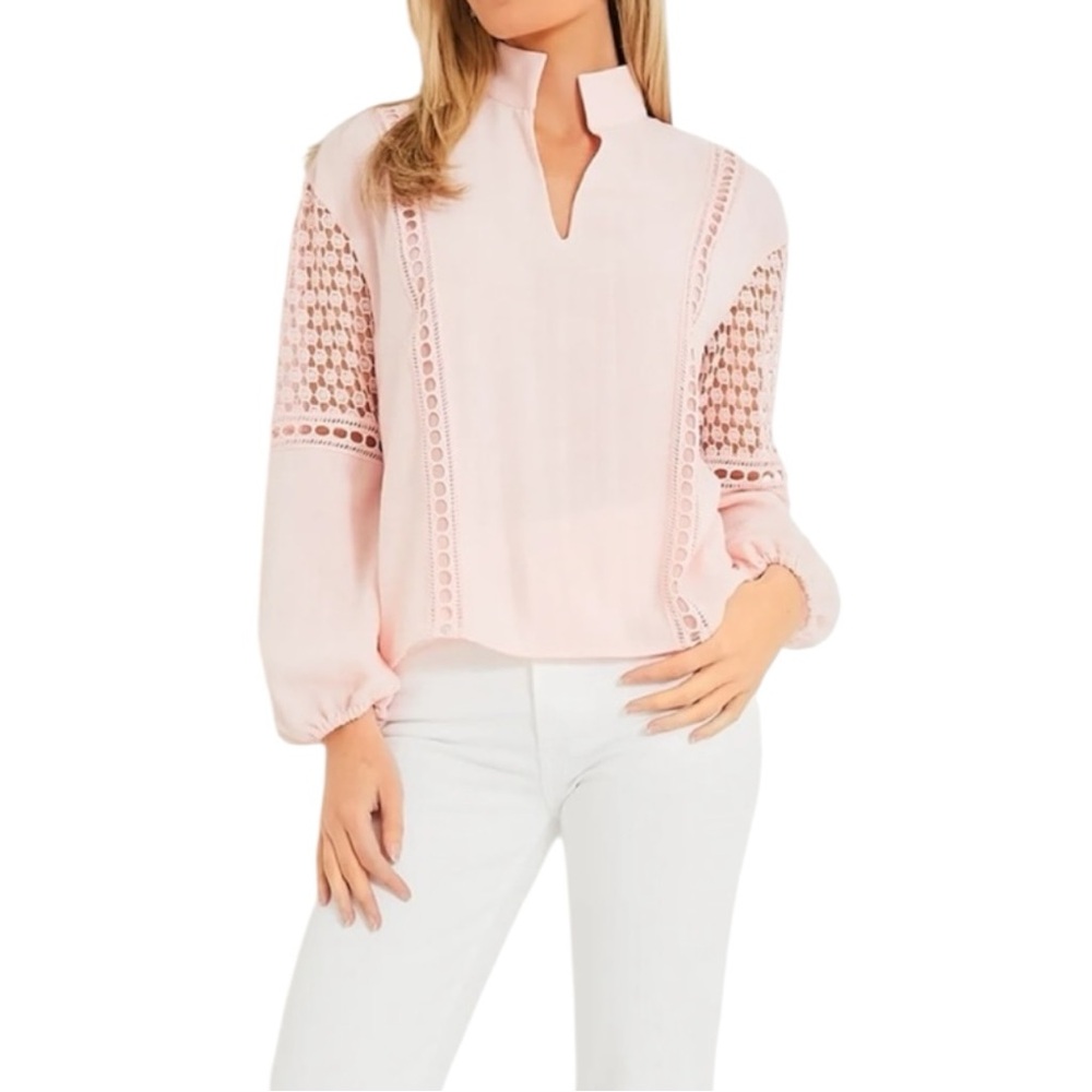 NWT Tuckernuck Pink Eyelet Jane Blouse XXL